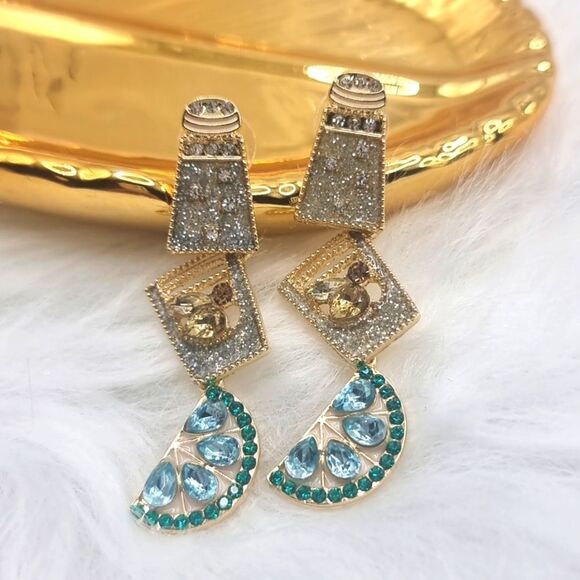 New BAUBLEBAR Salt ~ Tequila ~Lime Dangle Margarita Earrings - Picture 1 of 7